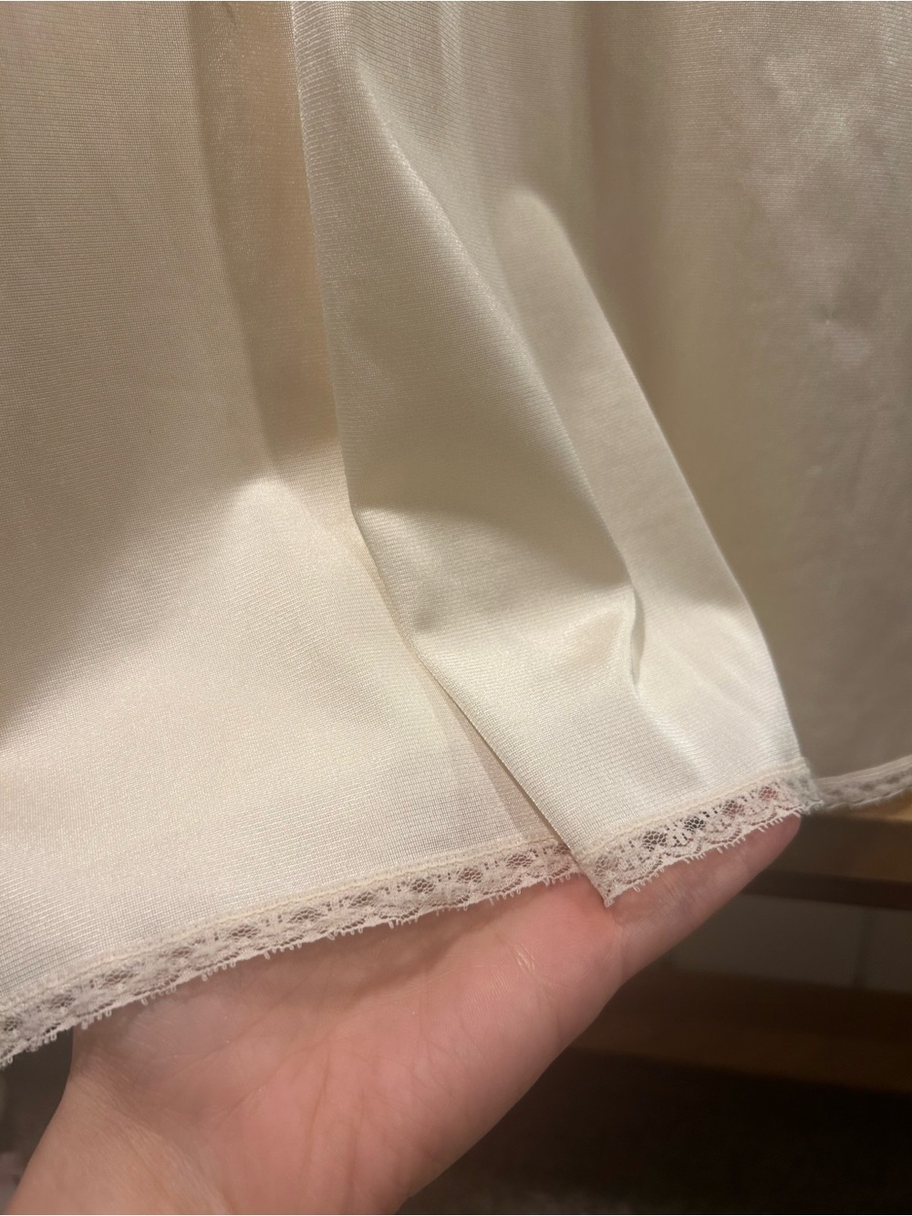 Vintage Romantic Slip Dress with Lace-Trim - L - Picture 3 of 7